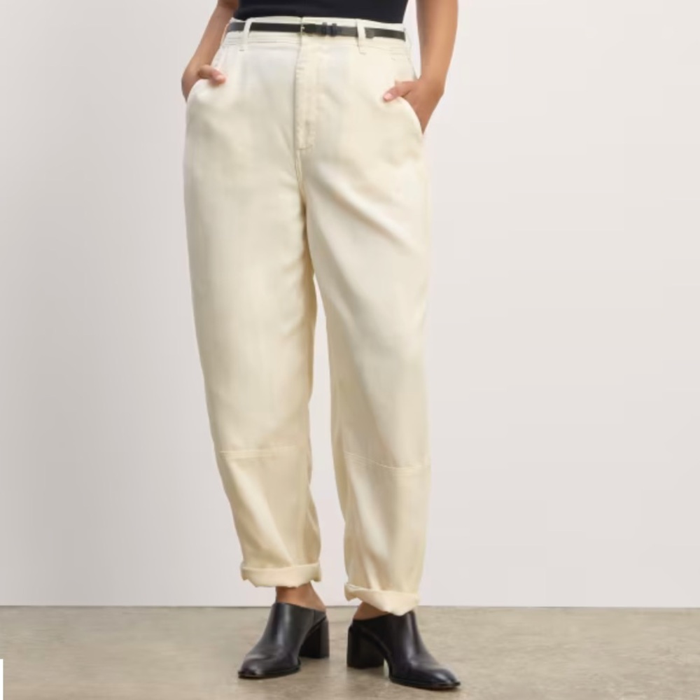 NWT Everlane The Tencel Relaxed Chino Pant in Parchment Size 0